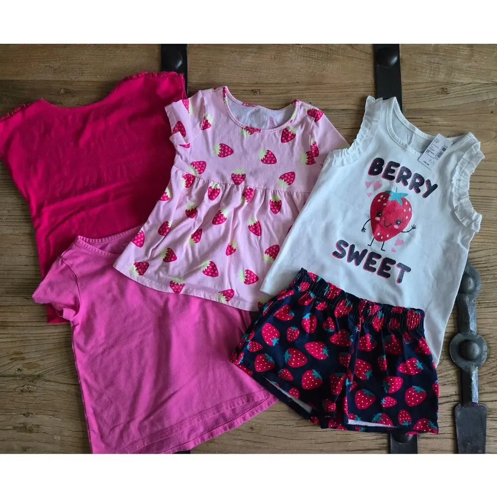 Children's Place Tee Shirt and Summer Tops Bundle sz 5T Strawberry